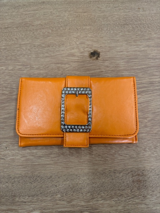 Handbags - Orange‎ Rhinestone Buckle Women's Wallet